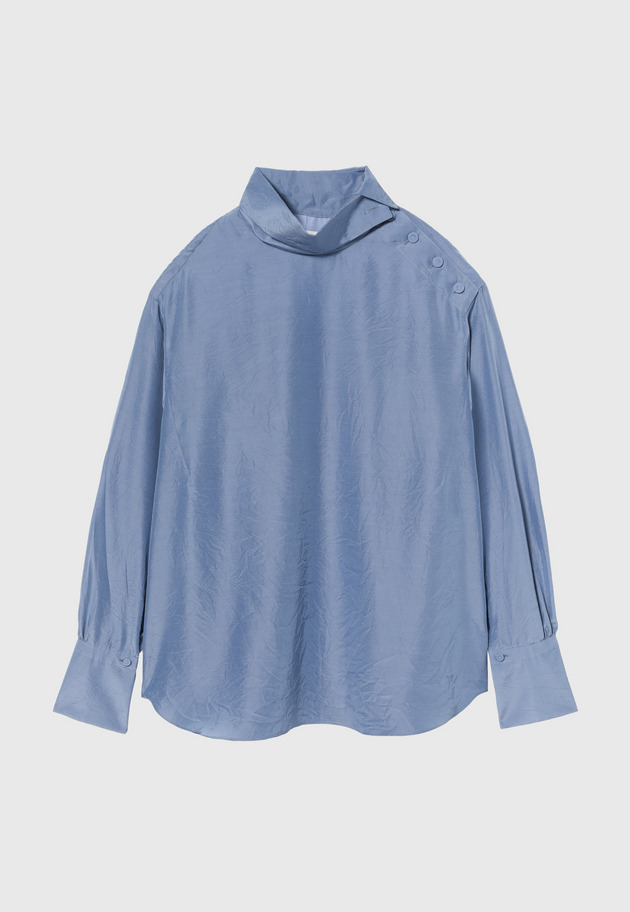 SILK CUPRA WASHER BLOUSE 詳細画像 Blue 1