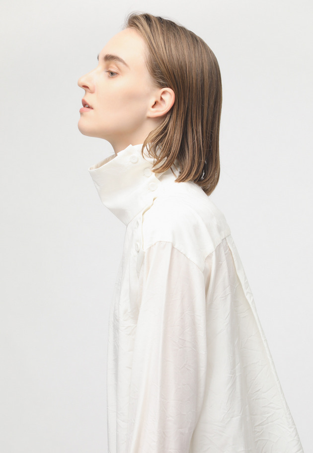 SILK CUPRA WASHER BLOUSE 詳細画像 Ivory 1