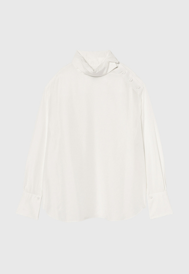 SILK CUPRA WASHER BLOUSE 詳細画像 Ivory 15