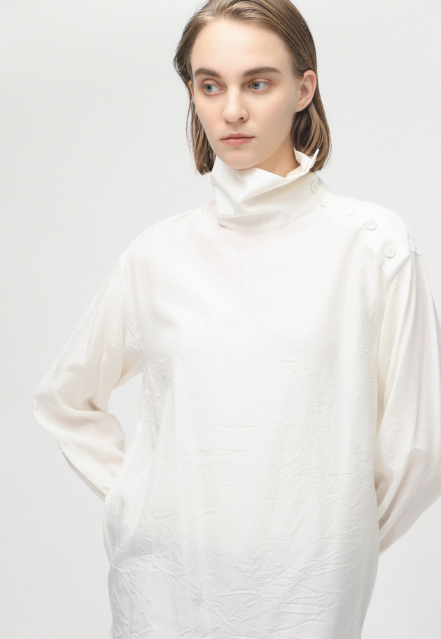 SILK CUPRA WASHER BLOUSE 詳細画像 Ivory 2