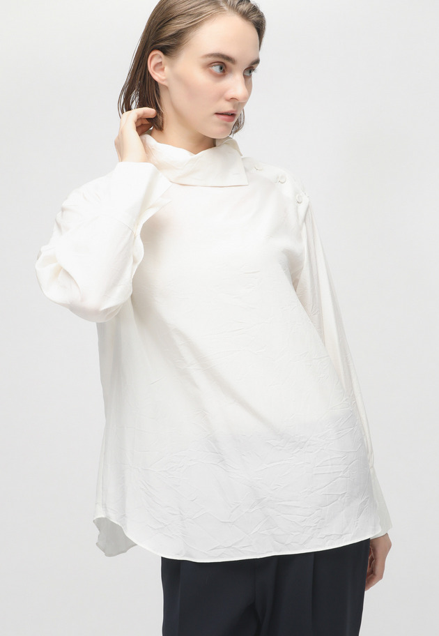 SILK CUPRA WASHER BLOUSE 詳細画像 Ivory 6