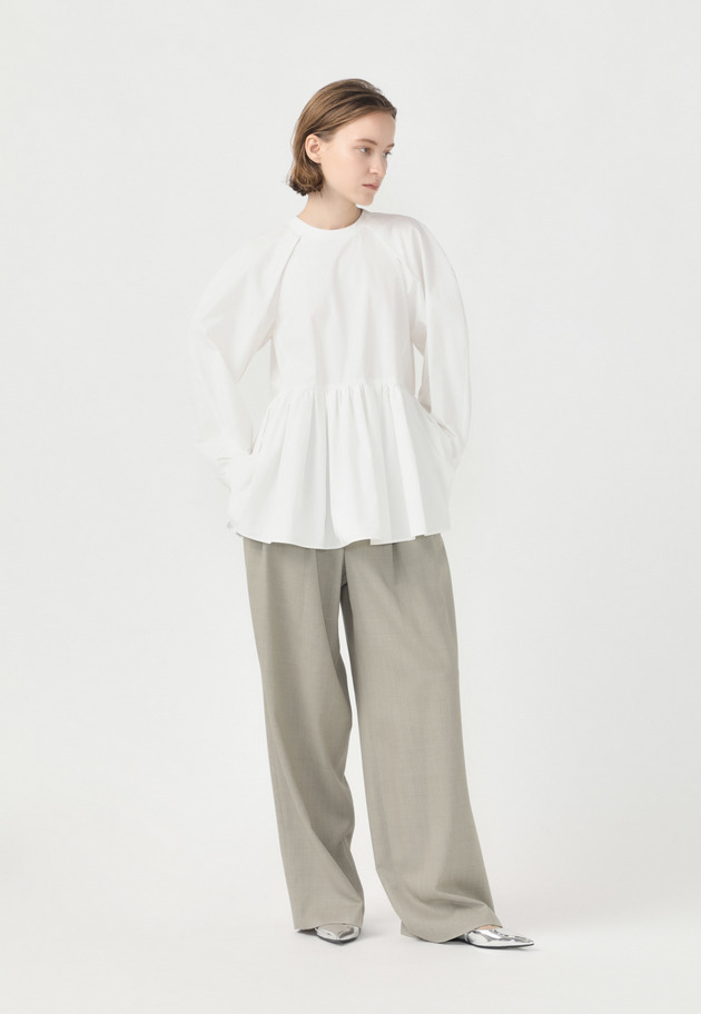 COTTON SILK TYPEWRITER BLOUSE 詳細画像 White 1