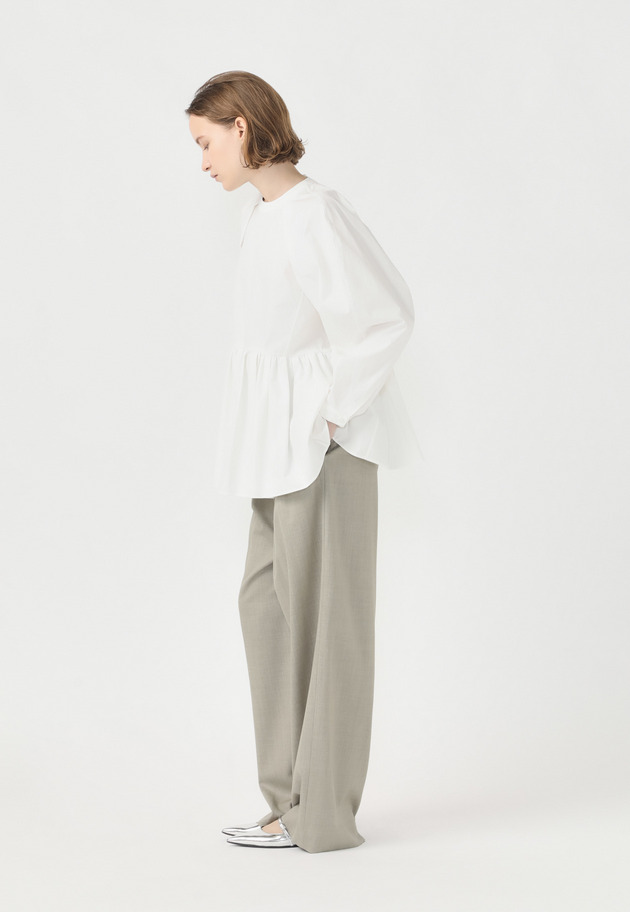 COTTON SILK TYPEWRITER BLOUSE 詳細画像 White 2