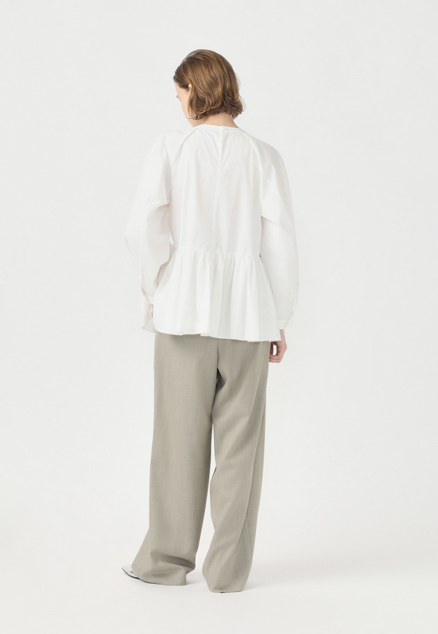 COTTON SILK TYPEWRITER BLOUSE 詳細画像 White 3