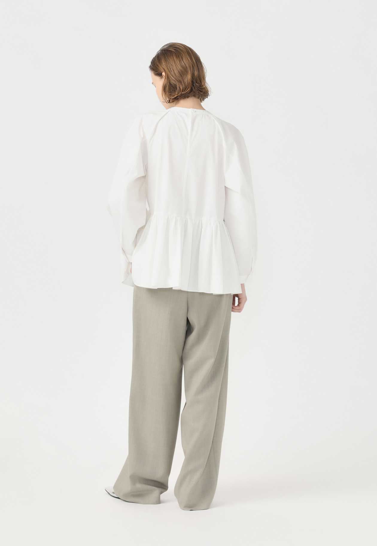 COTTON SILK TYPEWRITER BLOUSE 詳細画像 White 3