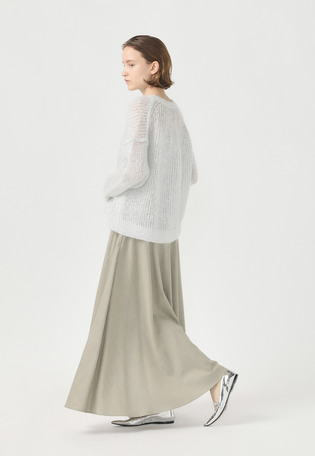 WOOL TWILL FLARE SKIRT