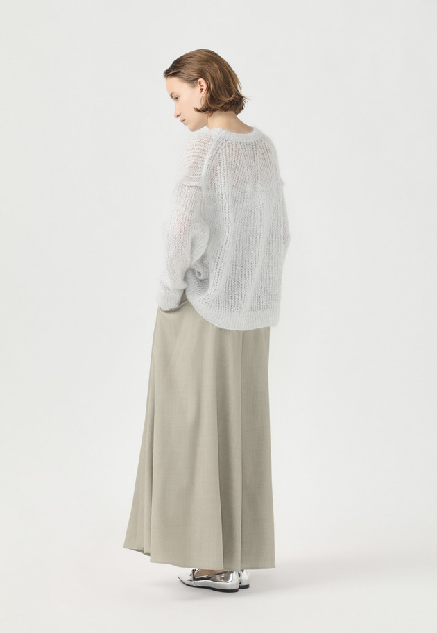 WOOL TWILL FLARE SKIRT 詳細画像 Beige 2