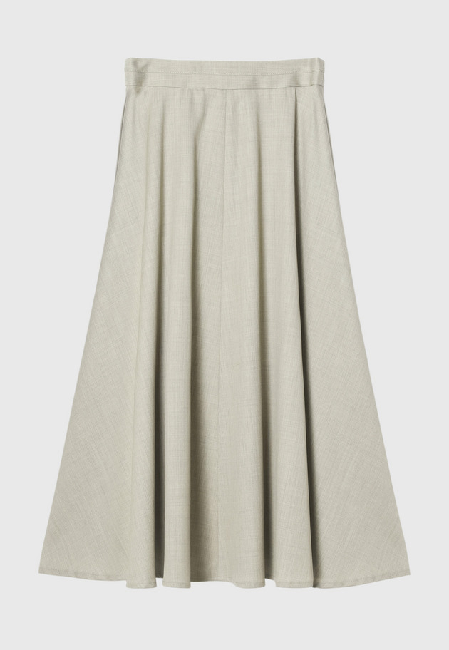 WOOL TWILL FLARE SKIRT 詳細画像 Beige 4