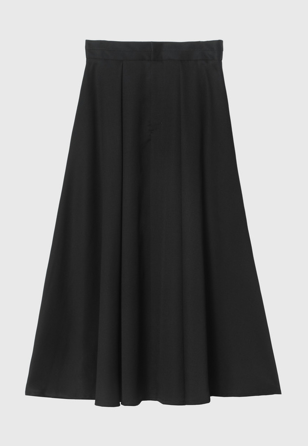 WOOL TWILL FLARE SKIRT 詳細画像 Black 1