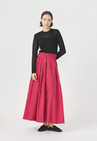 TAFFETA TUCK SKIRT