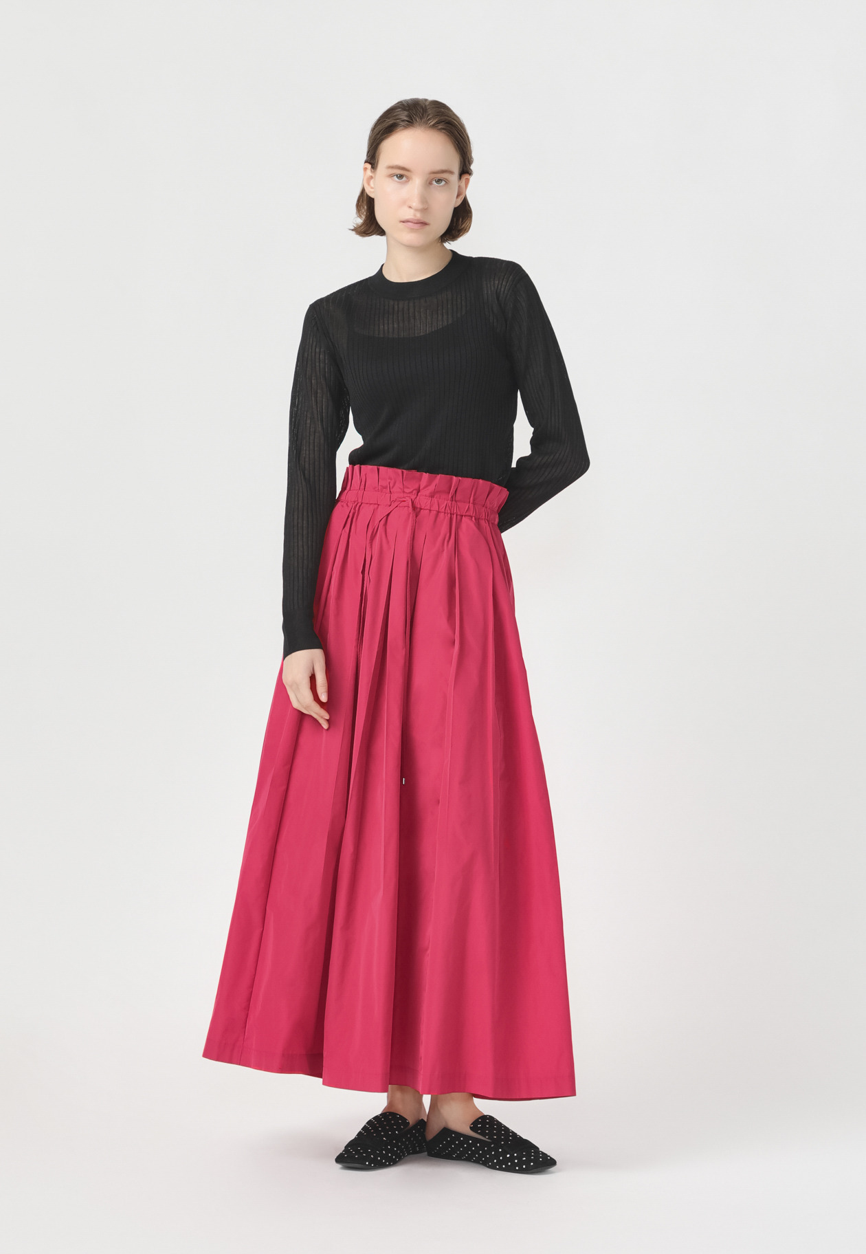 TAFFETA TUCK SKIRT 詳細画像 Pink 1