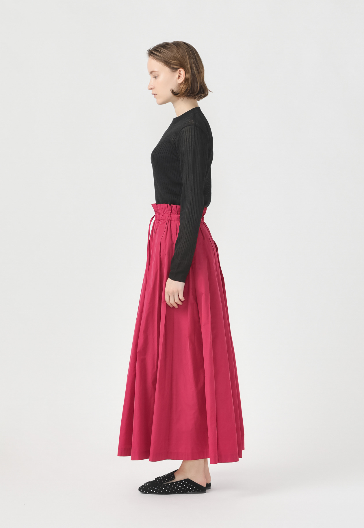 TAFFETA TUCK SKIRT 詳細画像 Pink 2