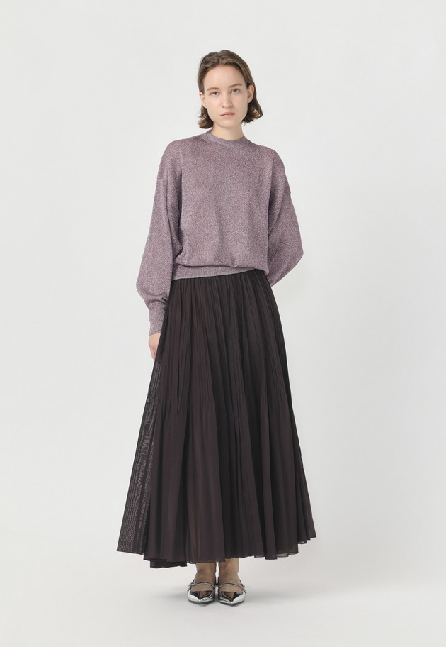 ORGANDY PLEATS SKIRT 詳細画像 Black 1