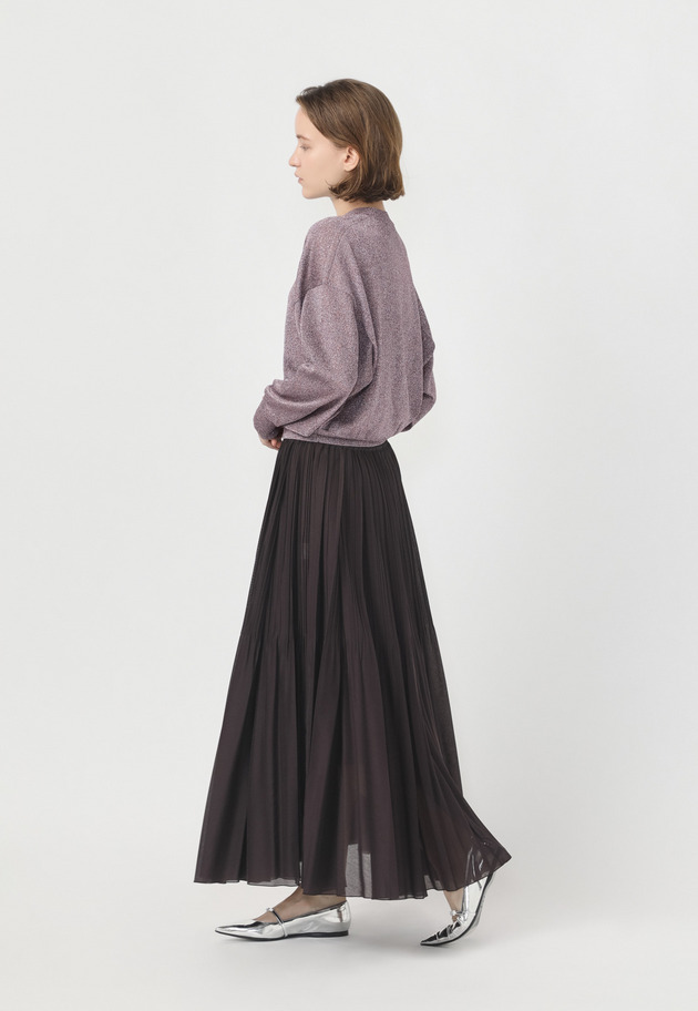 ORGANDY PLEATS SKIRT 詳細画像 Black 2