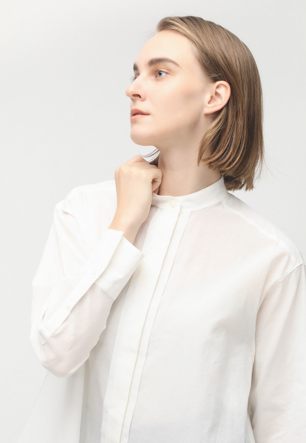 ORGANDY NO COLLAR SHIRT 詳細画像 White 3