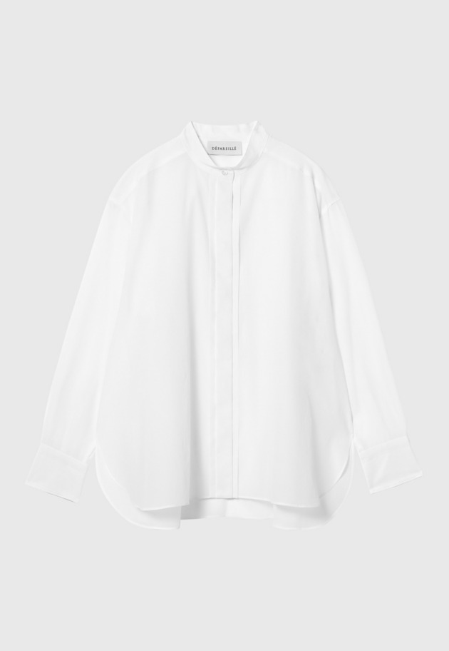 ORGANDY NO COLLAR SHIRT 詳細画像 White 9