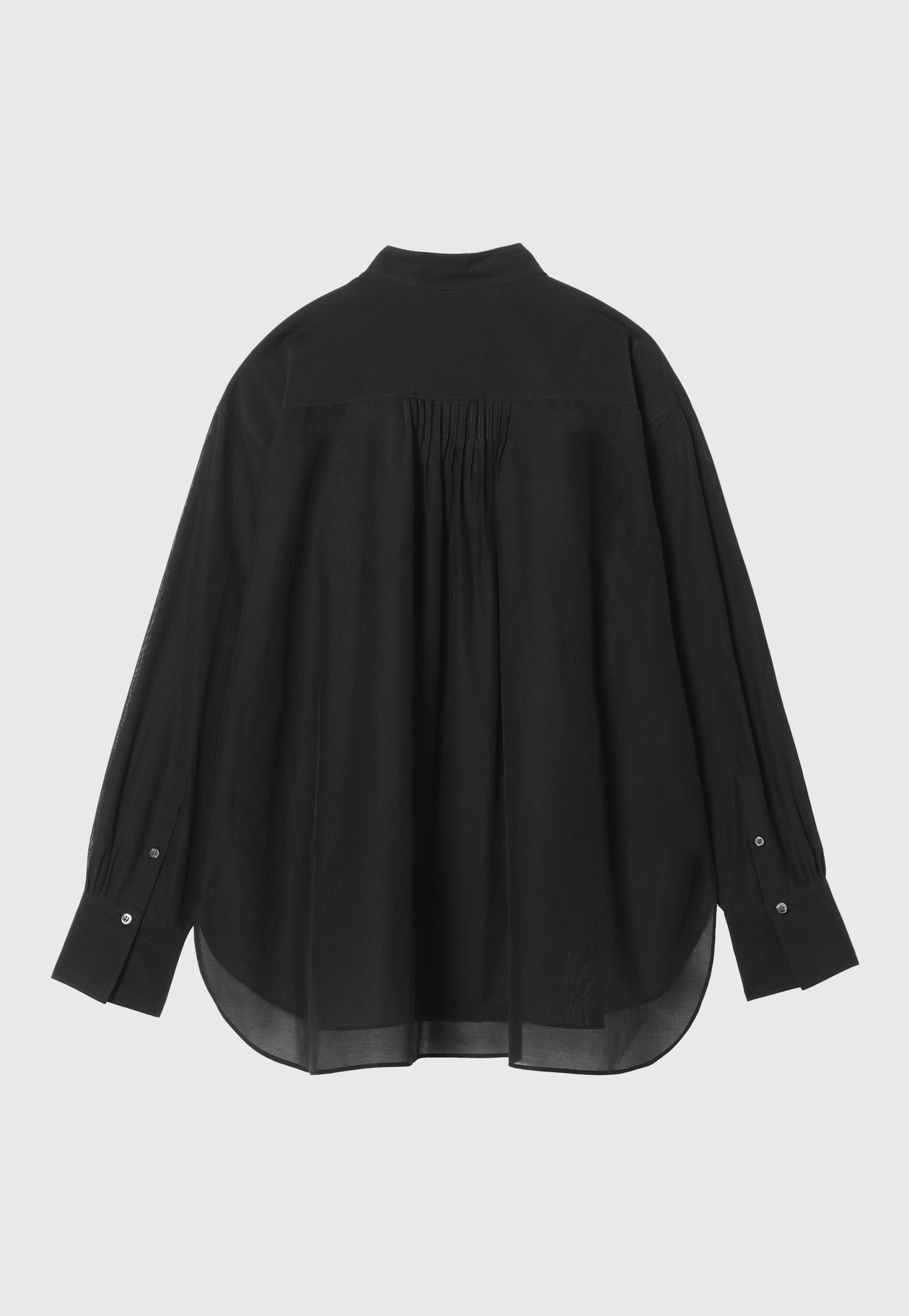 ORGANDY NO COLLAR SHIRT 詳細画像 Black 2