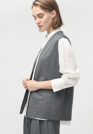 WOOL TWILL GILET