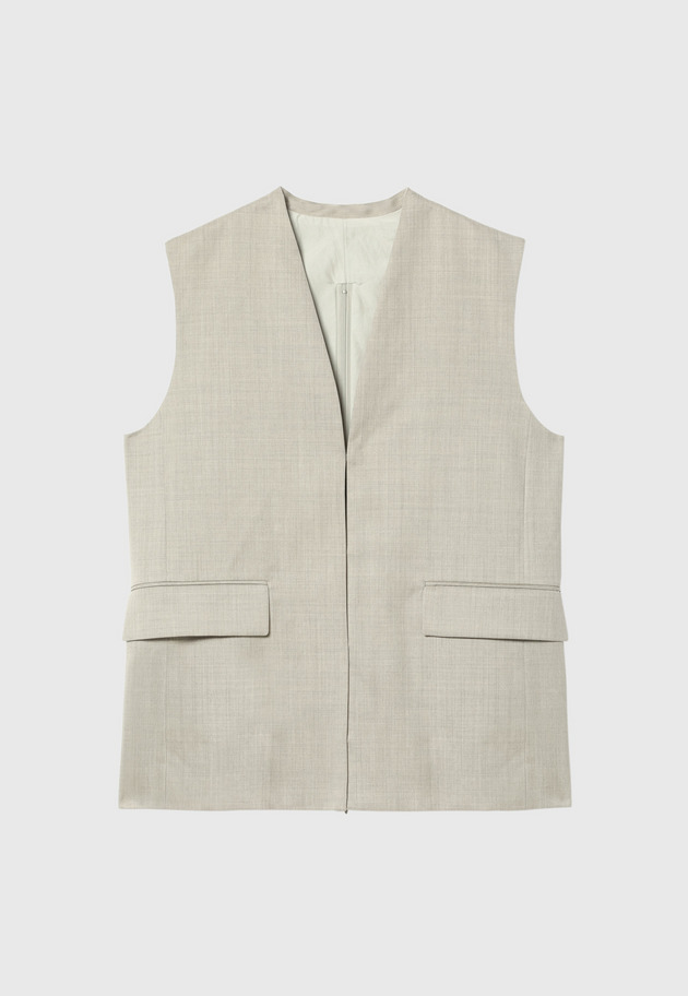 WOOL TWILL GILET 詳細画像 Beige 1