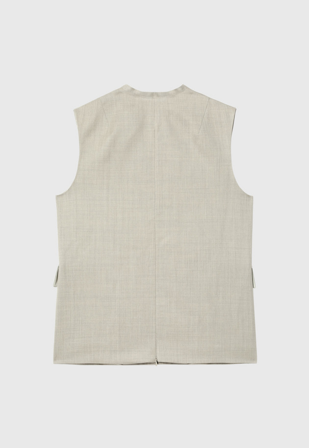 WOOL TWILL GILET 詳細画像 Beige 2