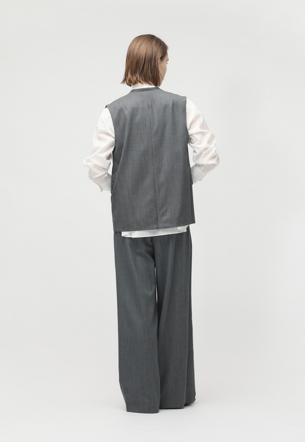 WOOL TWILL GILET 詳細画像 Gray 8