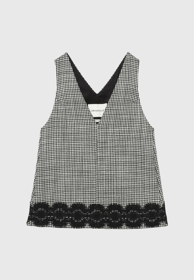 HOUNDSTOOTH A-LINE TOPS 詳細画像 Black 6