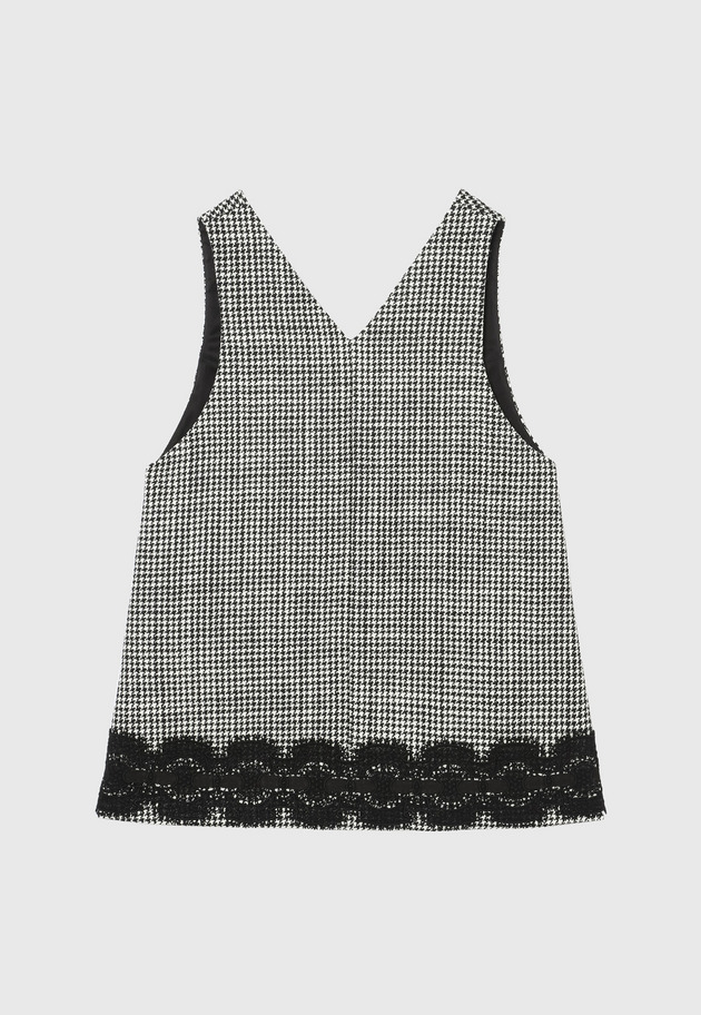 HOUNDSTOOTH A-LINE TOPS 詳細画像 Black 7