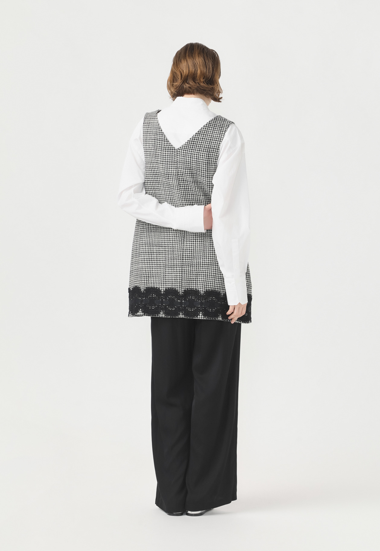 HOUNDSTOOTH A-LINE TOPS 詳細画像 Black 5