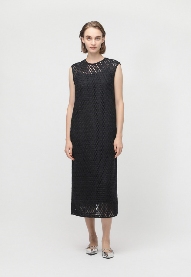 WOOL CORD LACE DRESS 詳細画像 Black 1