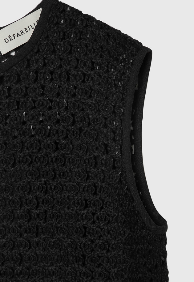 WOOL CORD LACE DRESS 詳細画像 Black 16