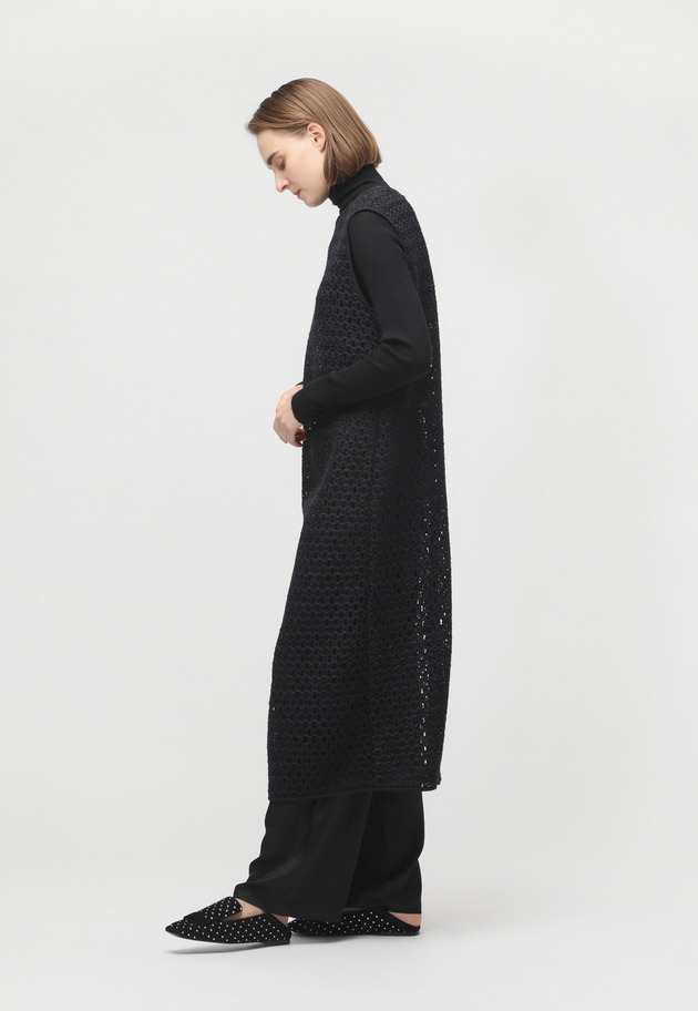 WOOL CORD LACE DRESS 詳細画像 Black 8