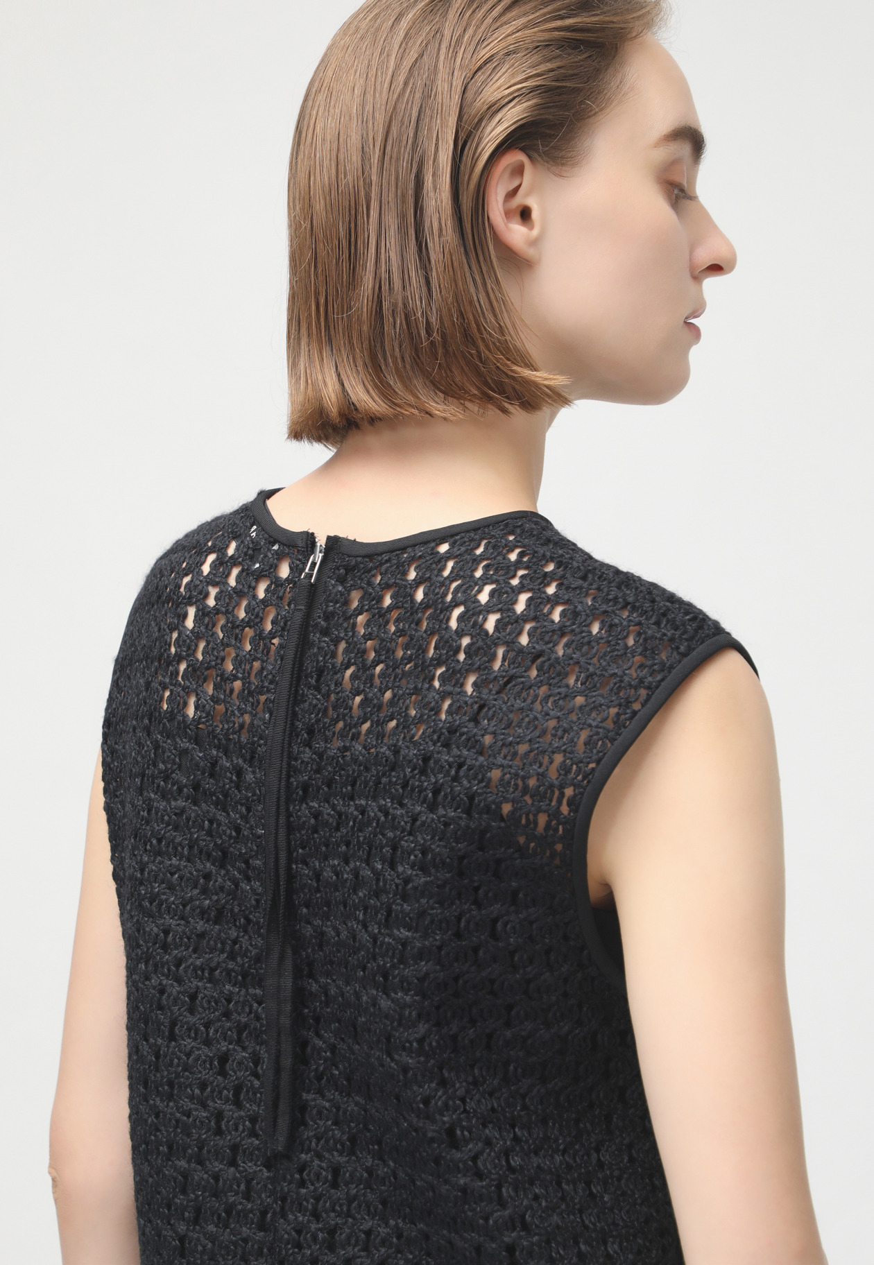 WOOL CORD LACE DRESS 詳細画像 Black 5