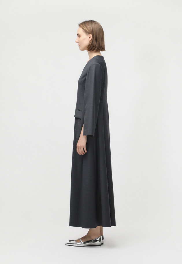 WOOL SILK FLARE DRESS 詳細画像 Chcl 2