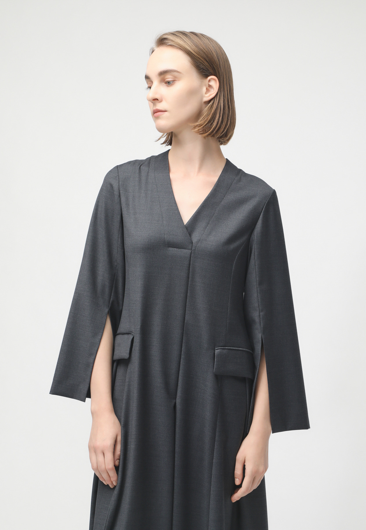 WOOL SILK FLARE DRESS 詳細画像 Chcl 6