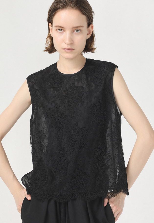 LACE COMBINATION TANKTOP 詳細画像 Black 1