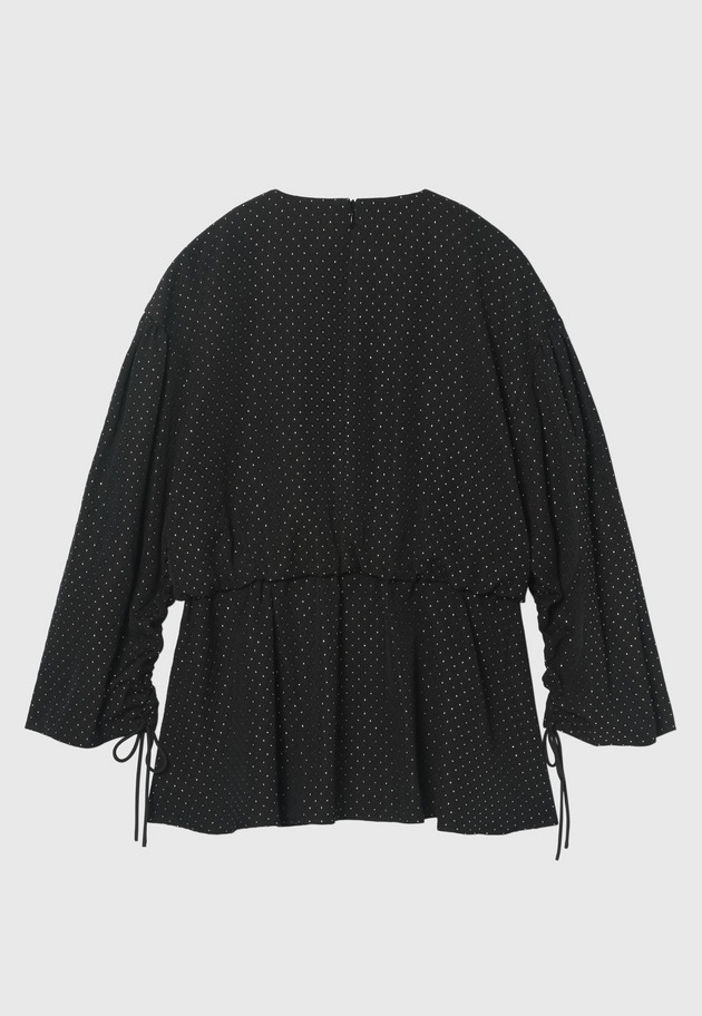 METALLIC DOT JACQUARD GATHER BLOUSE 詳細画像 Chcl 10