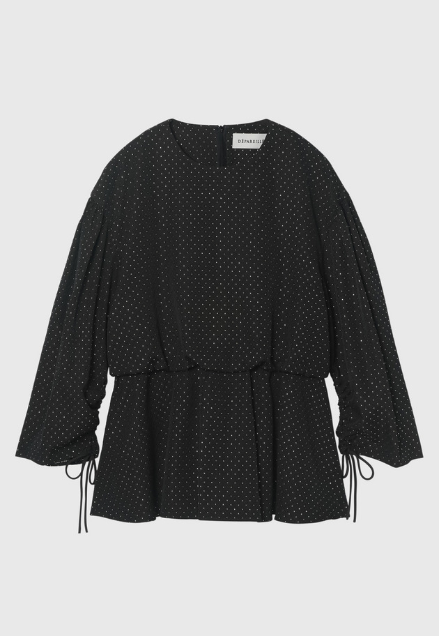 METALLIC DOT JACQUARD GATHER BLOUSE 詳細画像 Chcl 9