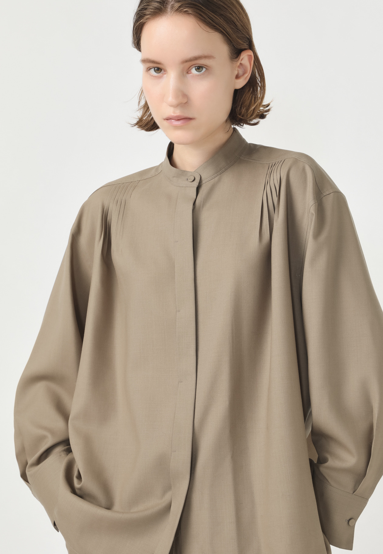 WOOL TORO BACKSHAN BLOUSE 詳細画像 Camel 1