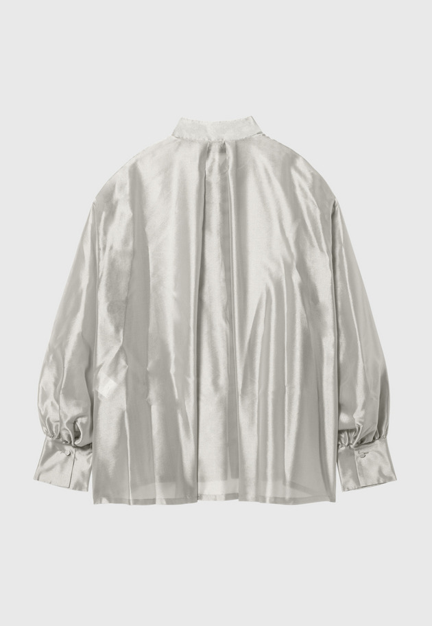 SILK POLYESTER STAND COLLAR BLOUSE 詳細画像 G.BE 2