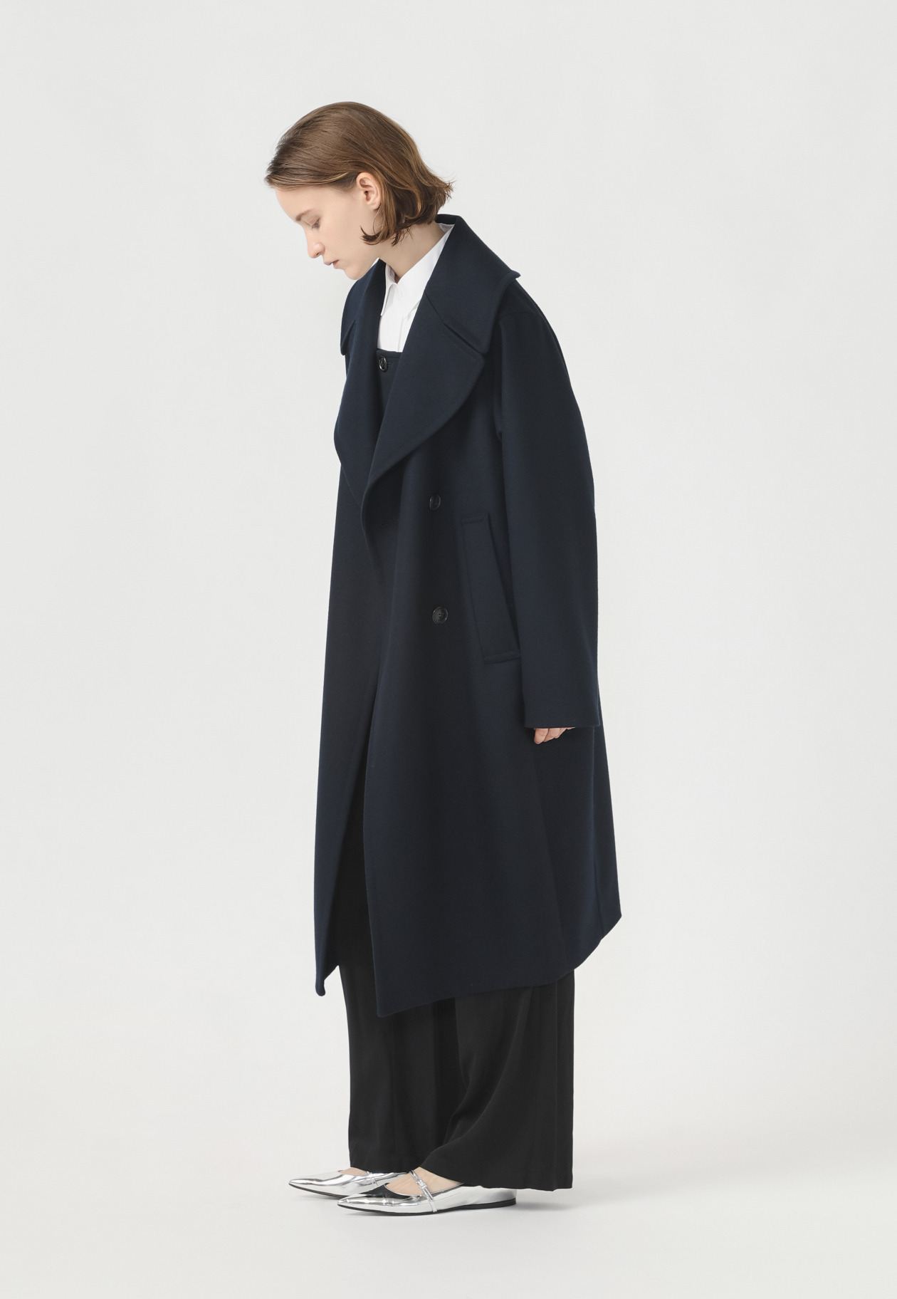 SUPER140's BIG COLLAR COAT 詳細画像 Navy 2