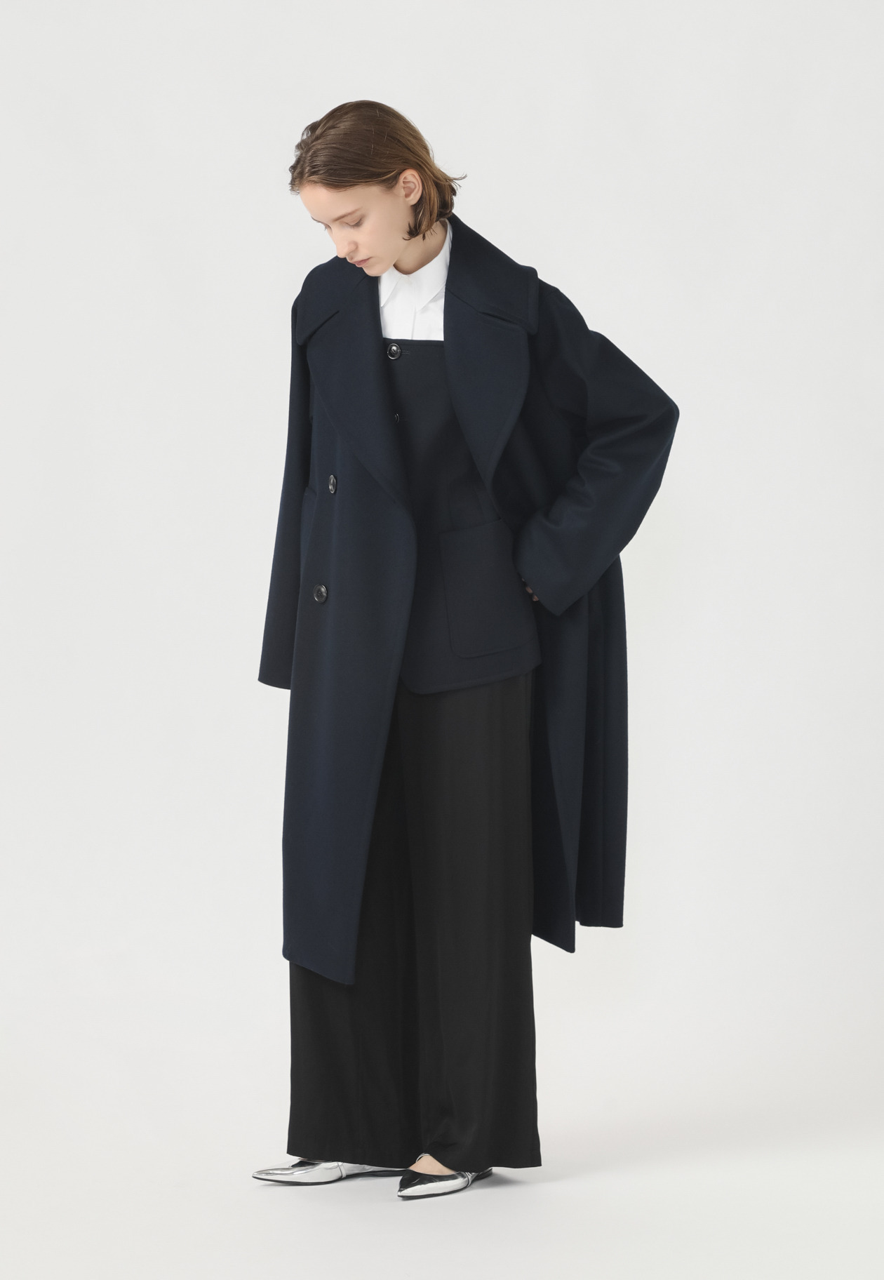 SUPER140's BIG COLLAR COAT 詳細画像 Navy 3