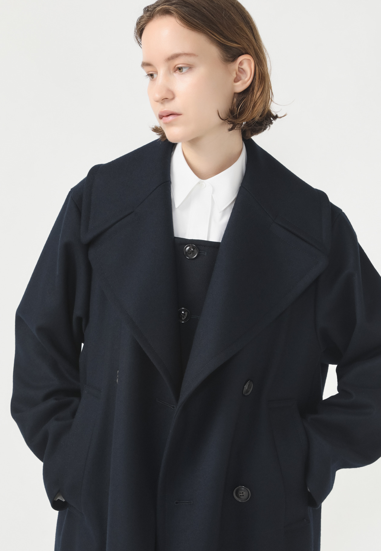 SUPER140's BIG COLLAR COAT 詳細画像 Navy 5