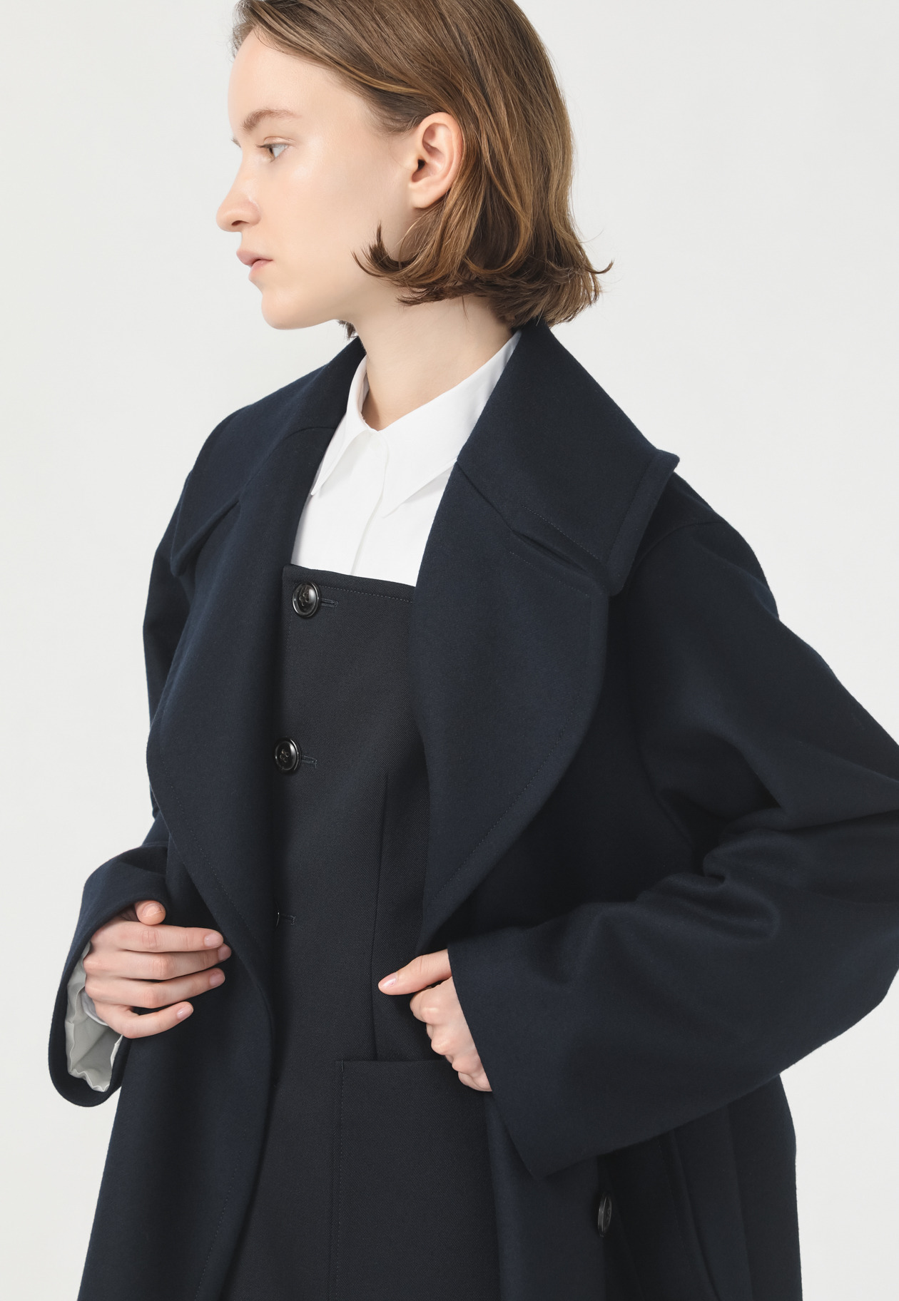 SUPER140's BIG COLLAR COAT 詳細画像 Navy 6