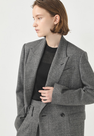 WOOL LINEN SLAB JACKET