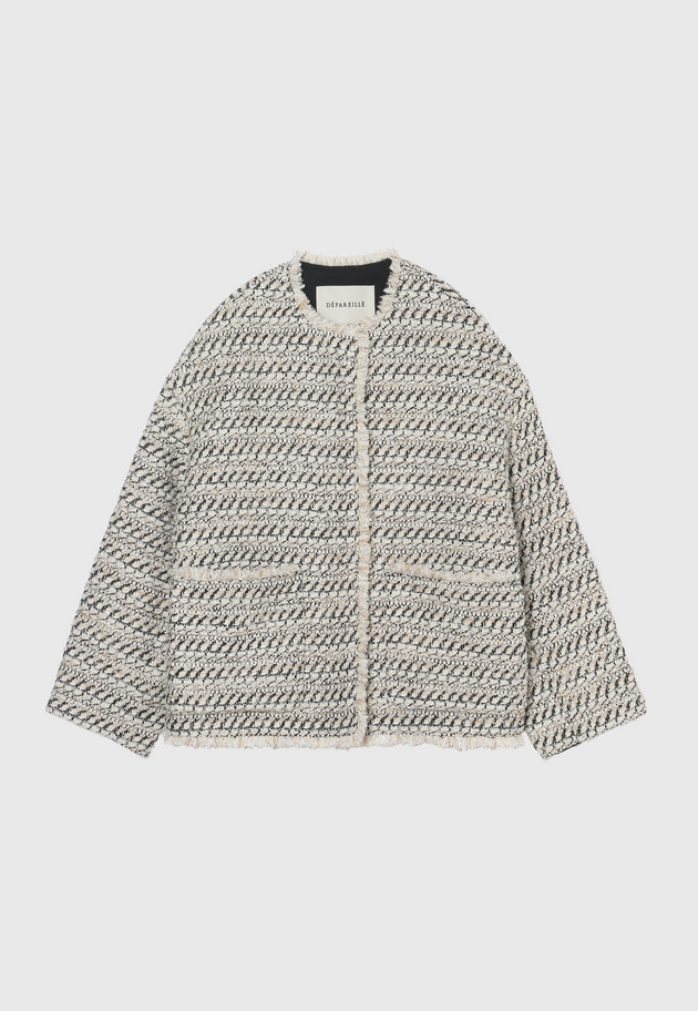 MIX YARN TWEED JACKET 詳細画像 Beige 4