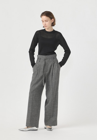 WOOL LINEN SLAB PANTS