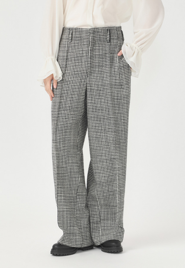 HOUNDSTOOTH CURVE PANTS 詳細画像 Black 1