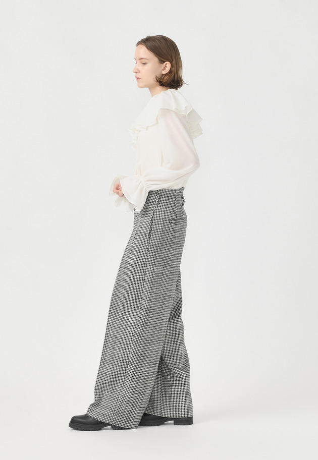 HOUNDSTOOTH CURVE PANTS 詳細画像 Black 4