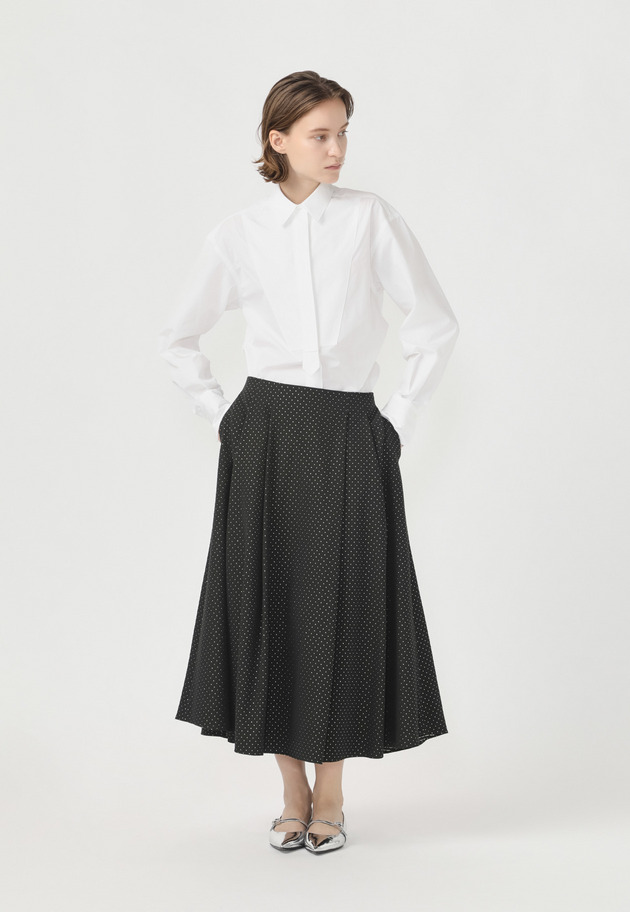 METALLIC DOT JACQUARD TUCK SKIRT 詳細画像 Chcl 5