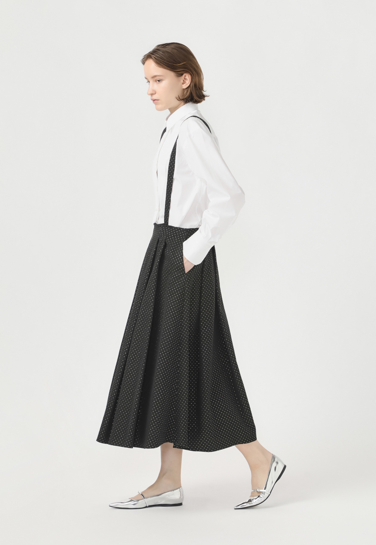 METALLIC DOT JACQUARD TUCK SKIRT 詳細画像 Chcl 2